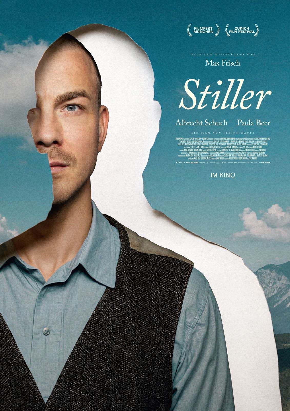 Filmplakat Stiller mit halbiertem Männerporträt