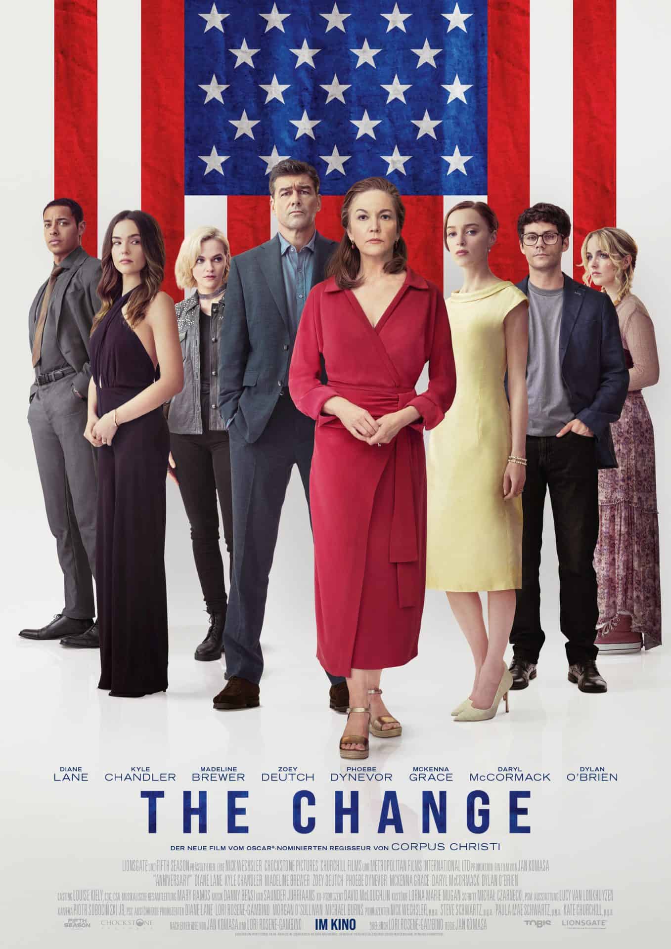 Filmplakat von 'The Change' mit amerikanischer Flagge.